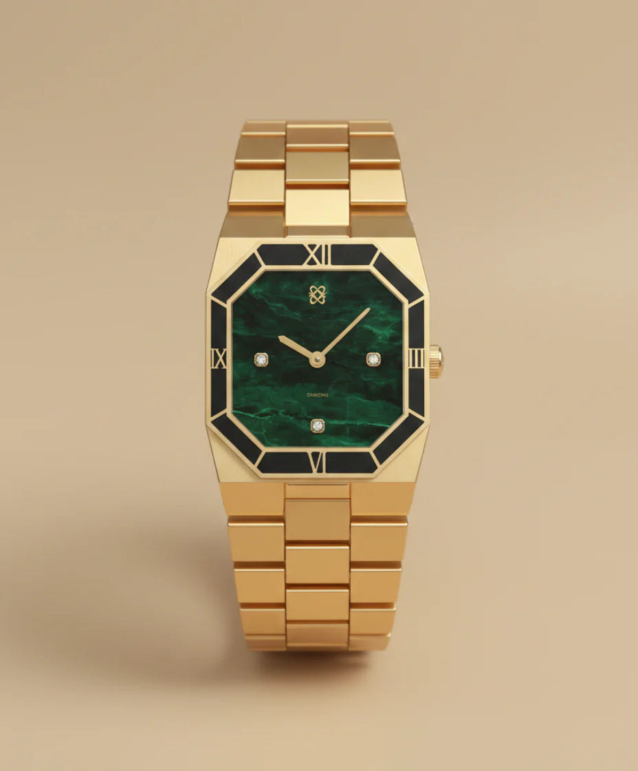 Octagonal Enamel Diamond Watch