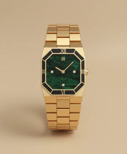 Octagonal Enamel Diamond Watch