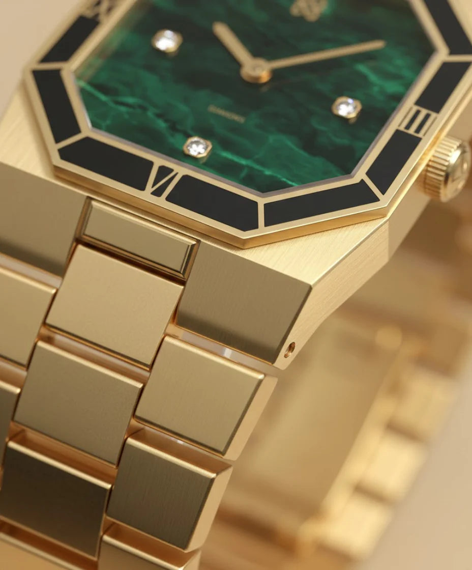 Octagonal Enamel Diamond Watch