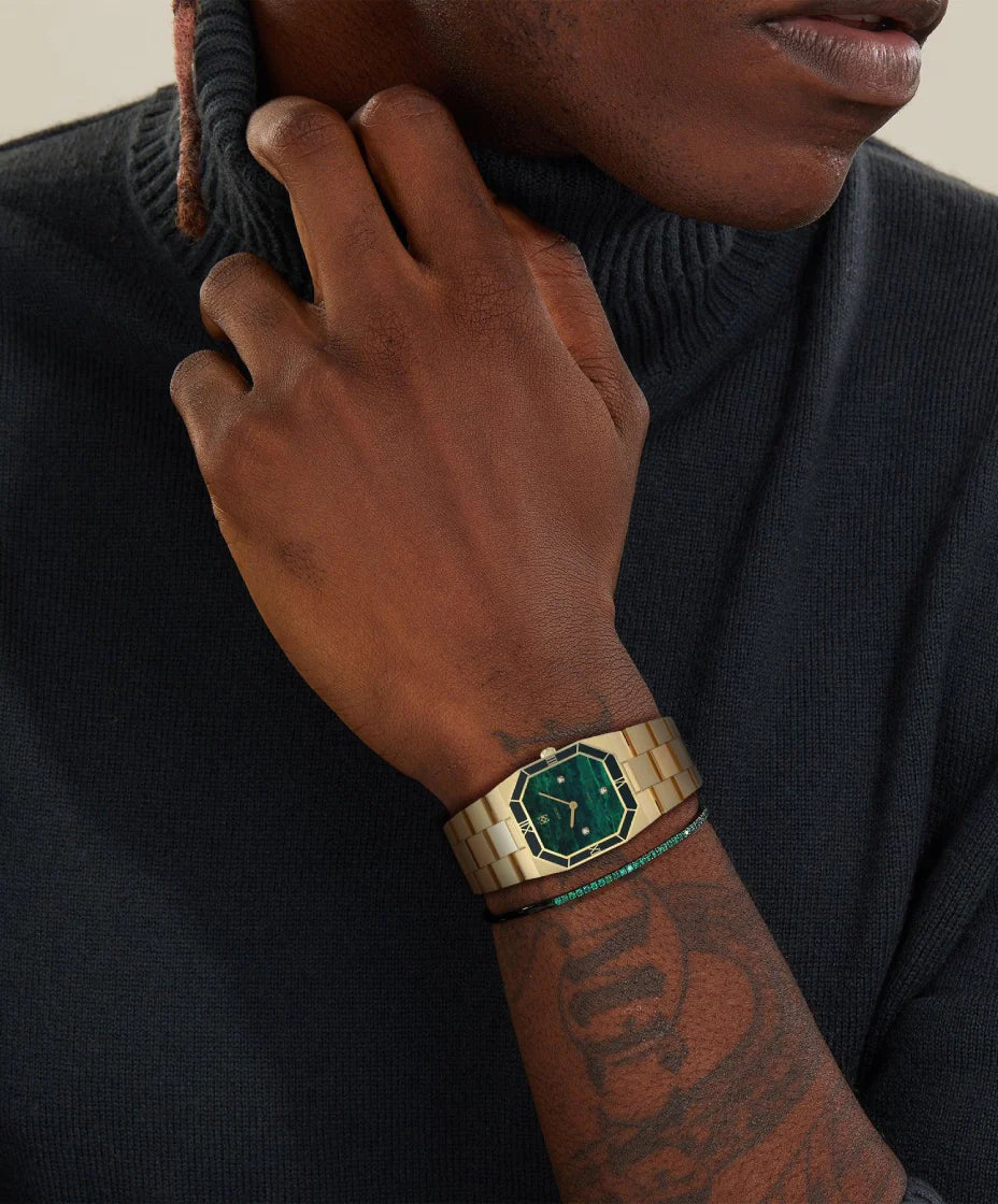 Octagonal Enamel Diamond Watch